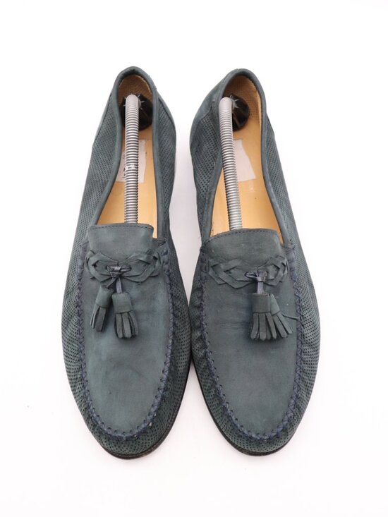 Moreschi Tassel Loafers Men\'s Size 11 Hunter Green Leather Wingtip Dress Shoes